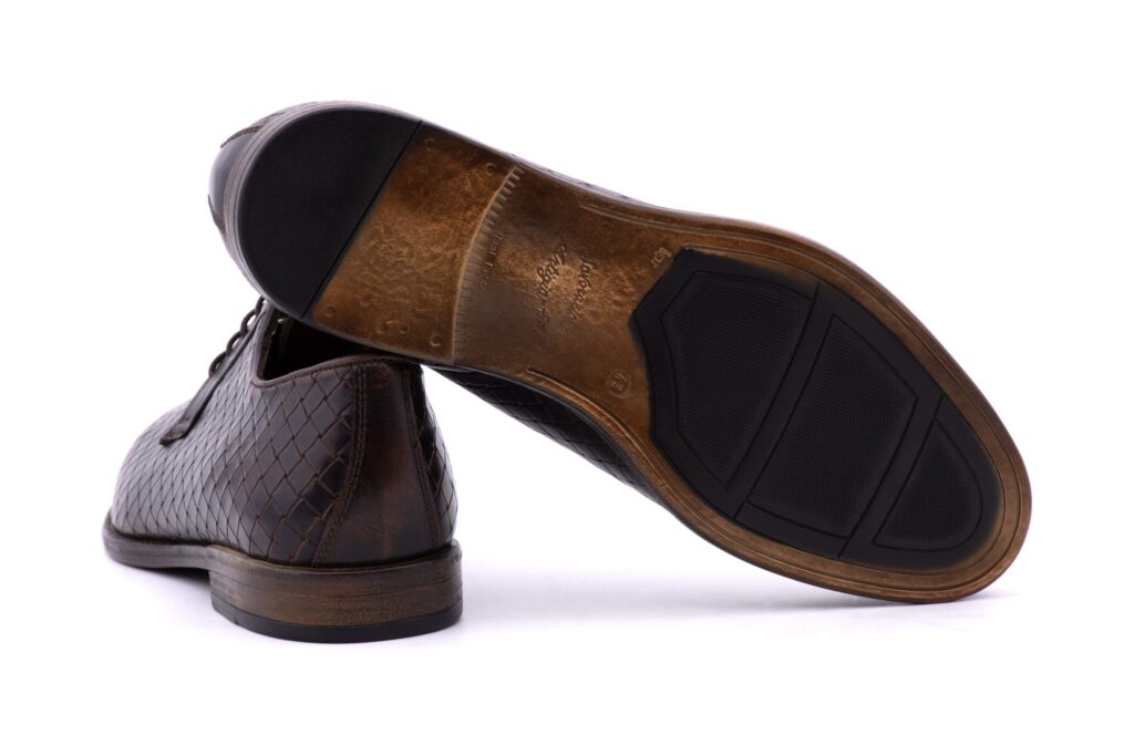 SCARPA DERBY INTRECCIATA SOLDINI ANTICA CUOIERIA UOMO