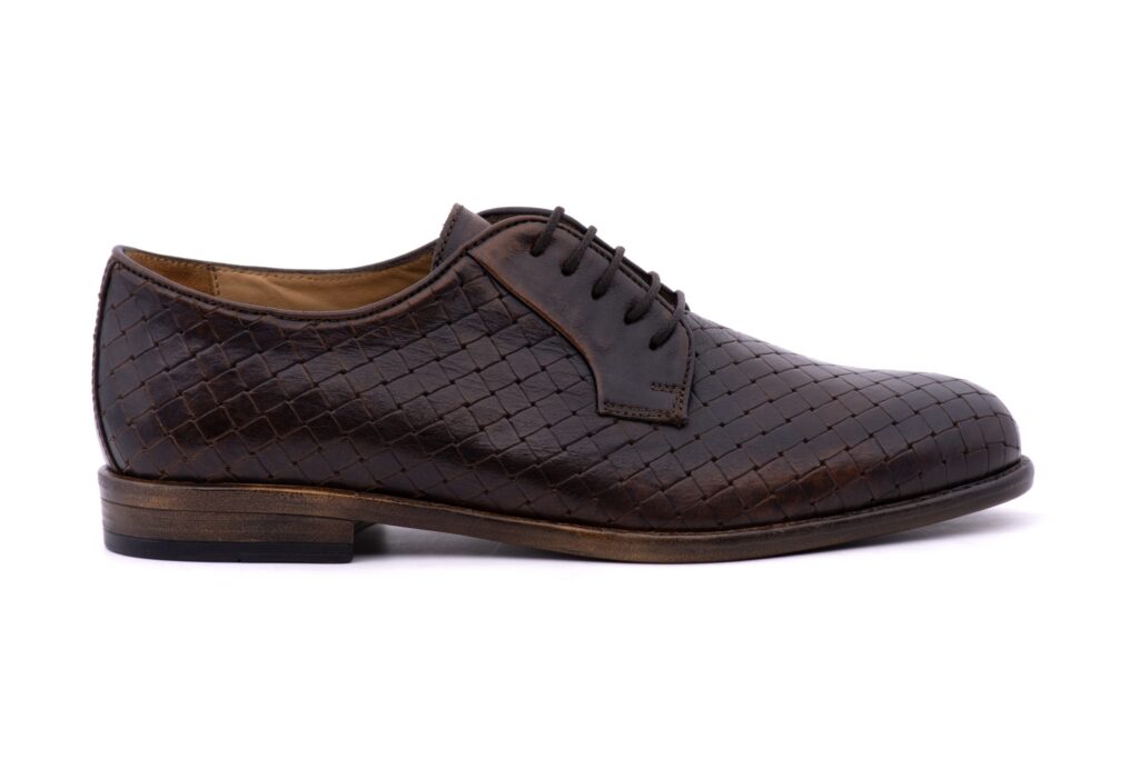SCARPA DERBY INTRECCIATA SOLDINI ANTICA CUOIERIA UOMO