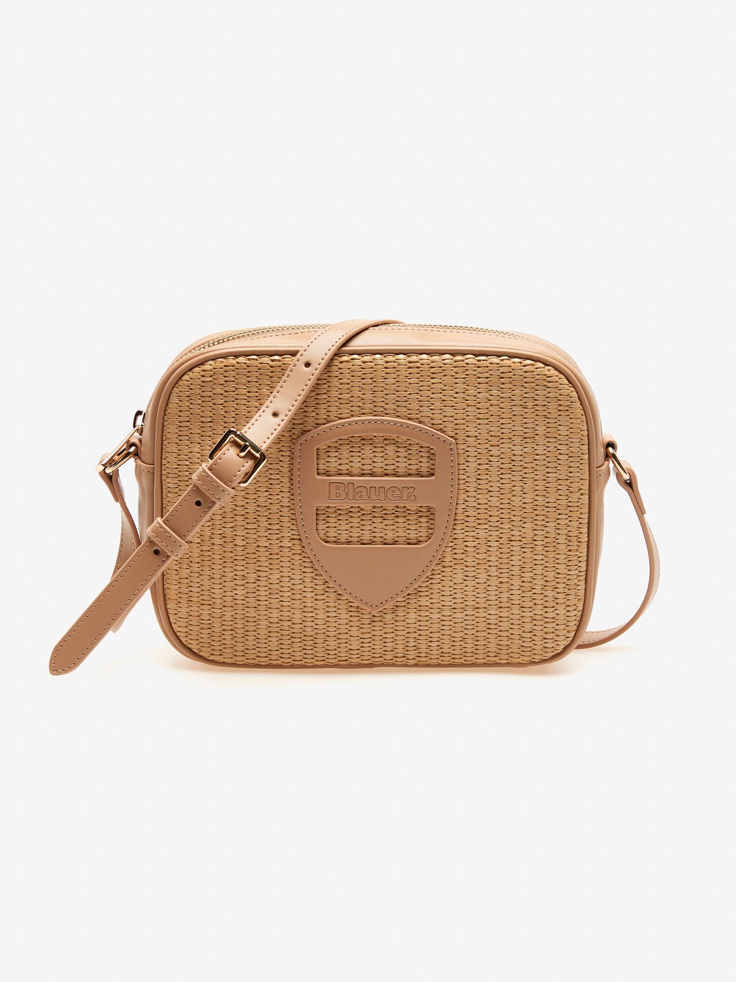 BORSA A TRACOLLA CON INSERTI IN RAFFIA BLAUER DONNA