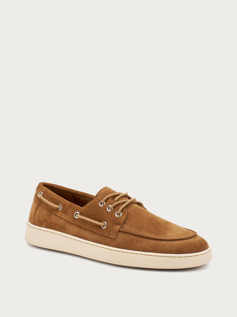 SCARPA ALLACCIATA IN CAMOSCIO MODELLO BARCA FRAU UOMO