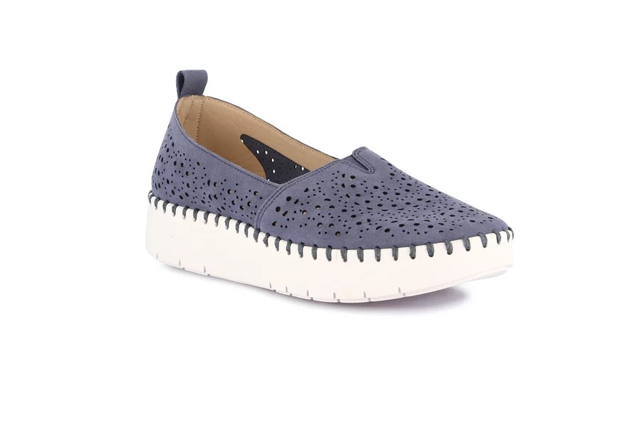 MOCASSINO SLIP ON FORATO CON ZEPPA SILI GRUNLAND DONNA