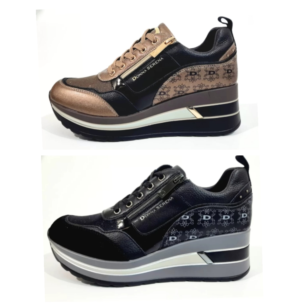 SNEAKERS CON LACCI E ZIP LATERALE DONNA SERENA