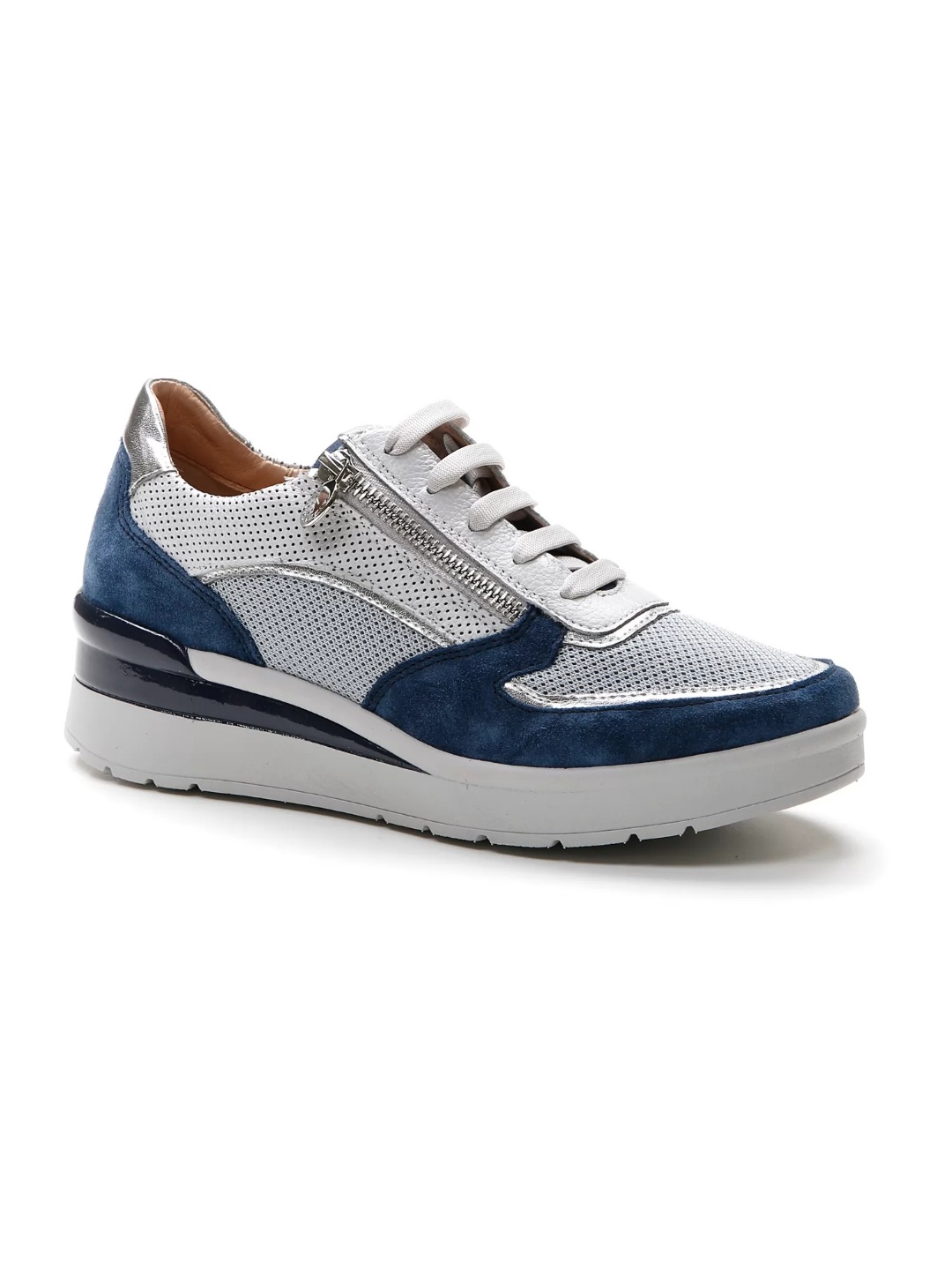 SNEAKER CON LACCI E ZIP LATERALE CREAM STONEFLY DONNA