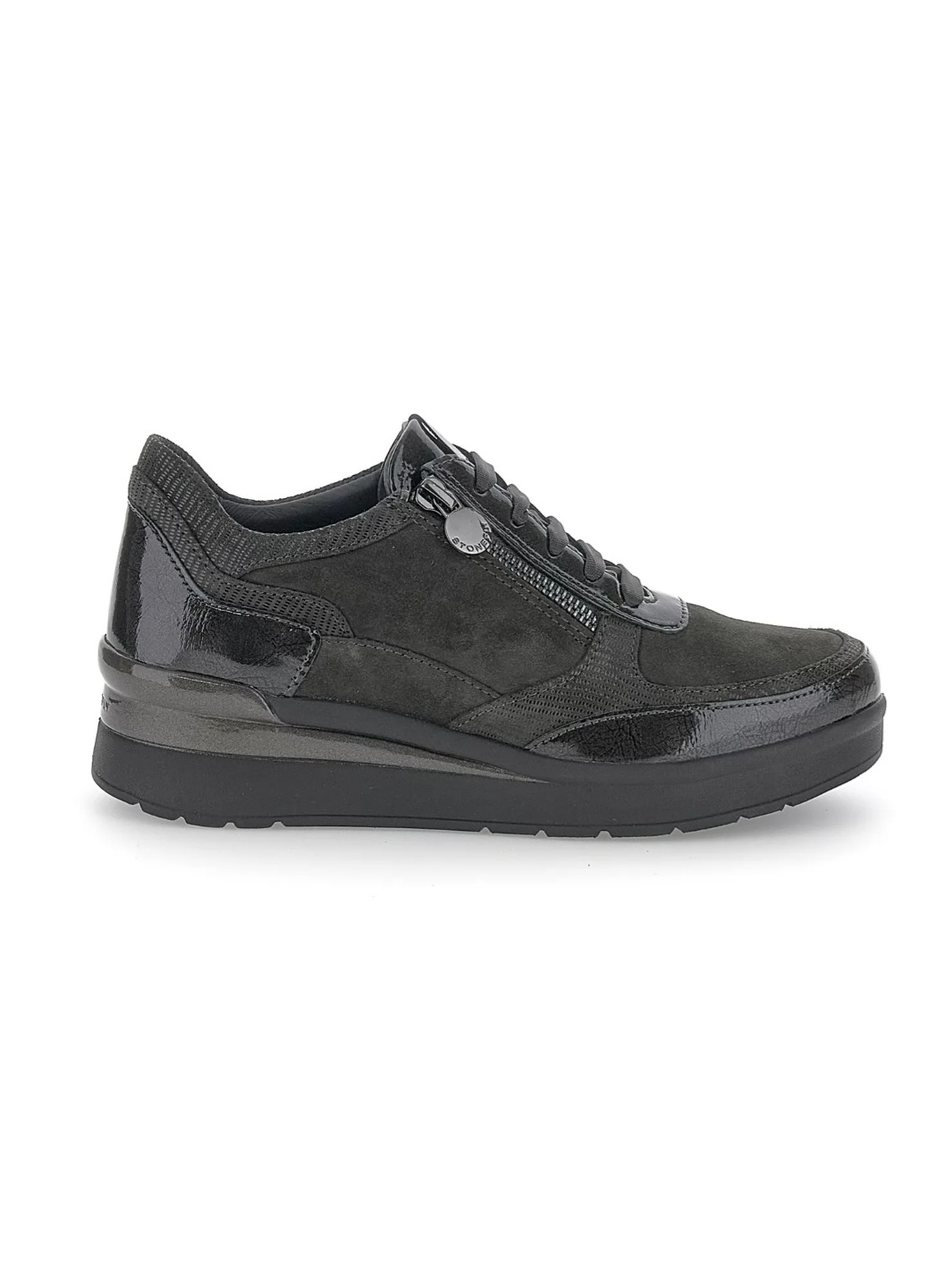 SNEAKERS ALLACCIATA CON ZIP LATERALE CREAM STONEFLY DONNA