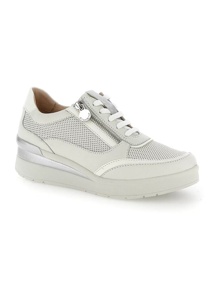 SNEAKER ALLACCIATA CON ZIP LATERALE CREAM 52 STONEFLY DONNA