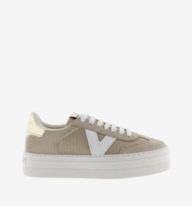 SNEAKERS CON PIATTAFORMA BARCELLONA IN RETE E CAMOSCIO VICTORIA DONNA