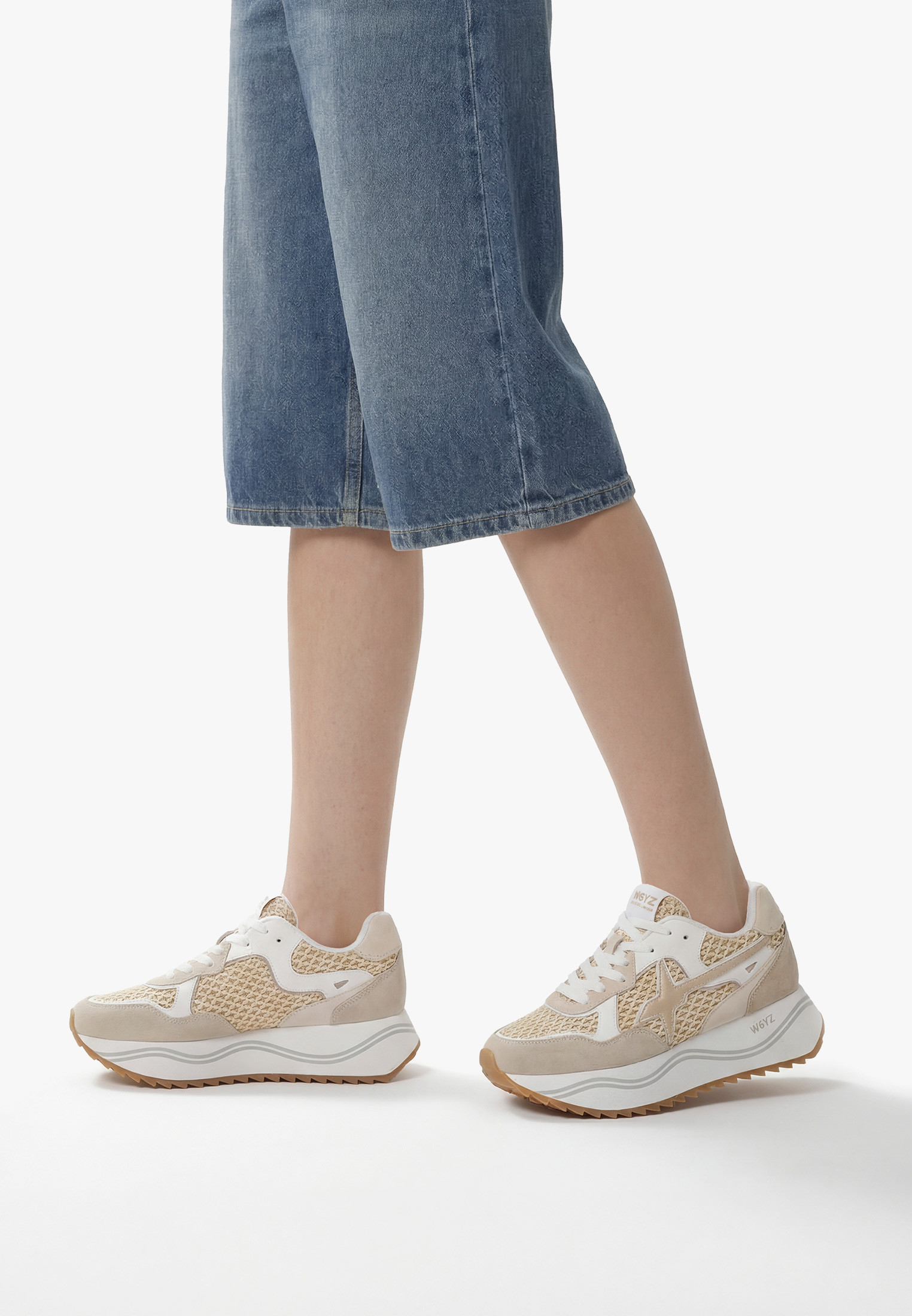 SNEAKER STRINGATA SUEDE/RAFIA DEVA-W W6YZ DONNA
