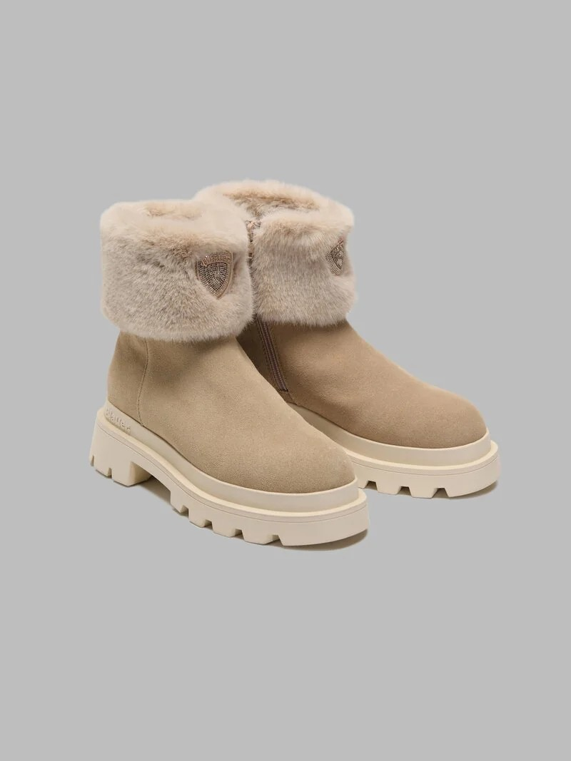 STIVALETTO CON ZIP LATERALE E PELLICCIOTTO KIMMEL BLAUER DONNA