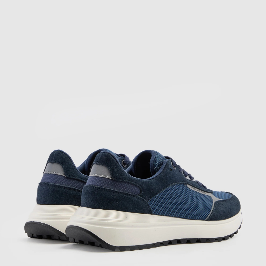SNEAKER STRINGATA CAMOSCIO E TELA PIQUADRO