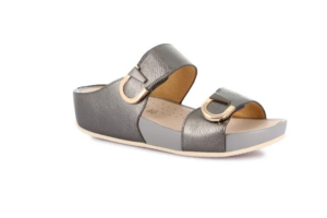 CIABATTA METALIZZATA CON DUE FASCE REGOLABILE DIRA GRUNLAND DONNA